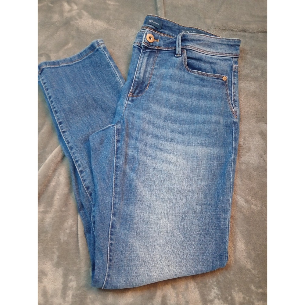 J Jill Denim Jeans Womens 8 Blue Denim Authentic Fit Slim Ankle Stretch Mid Rise